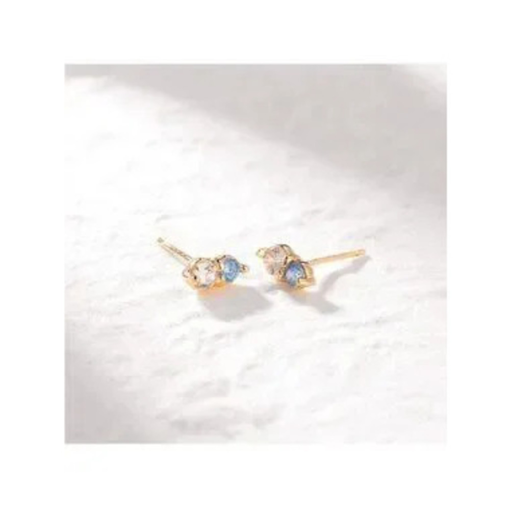 Gold 14k Gold Plated Cubic Zirconia Stud Earrings